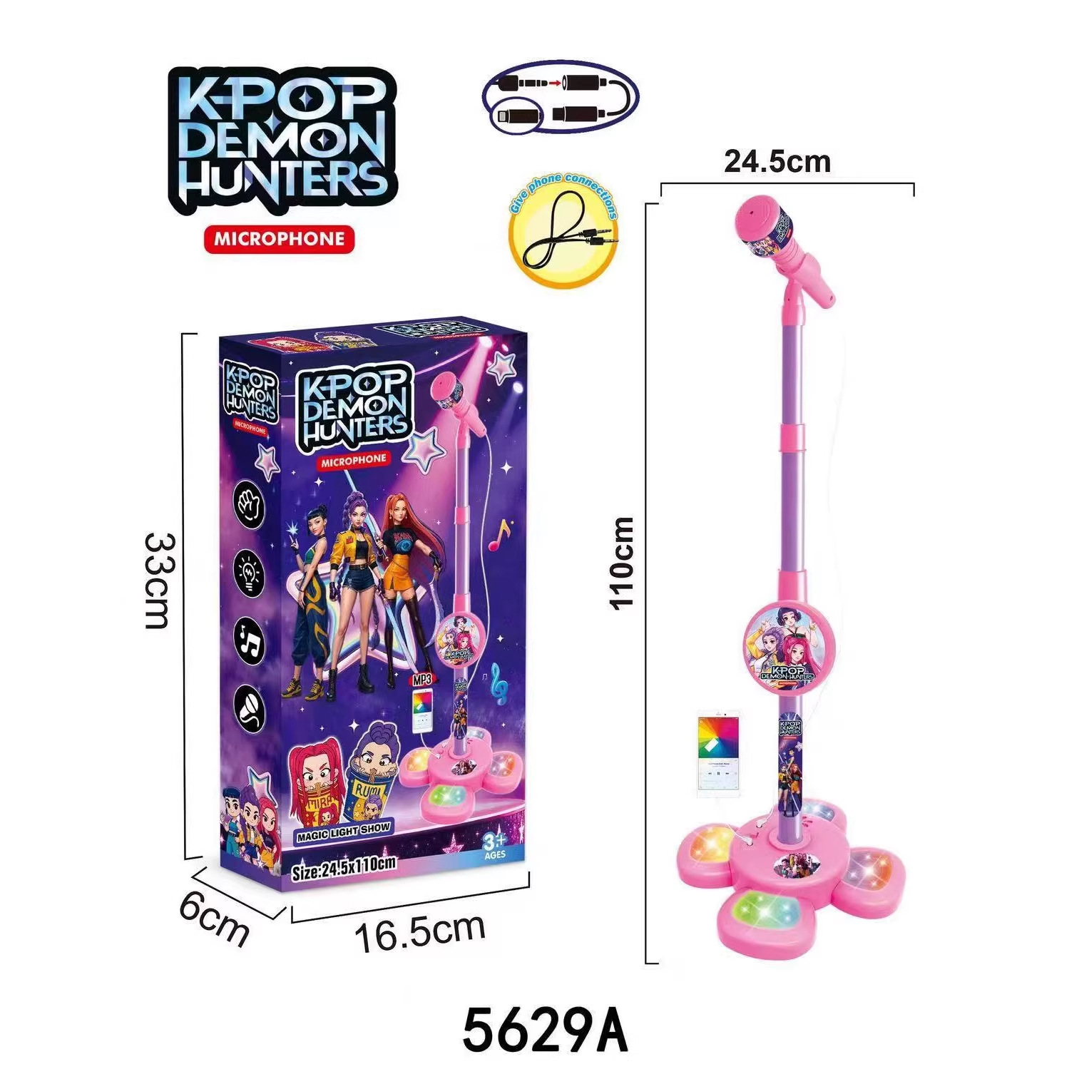Musical Instrument Gif - Kids Microphone with Stand, Karaoke Music