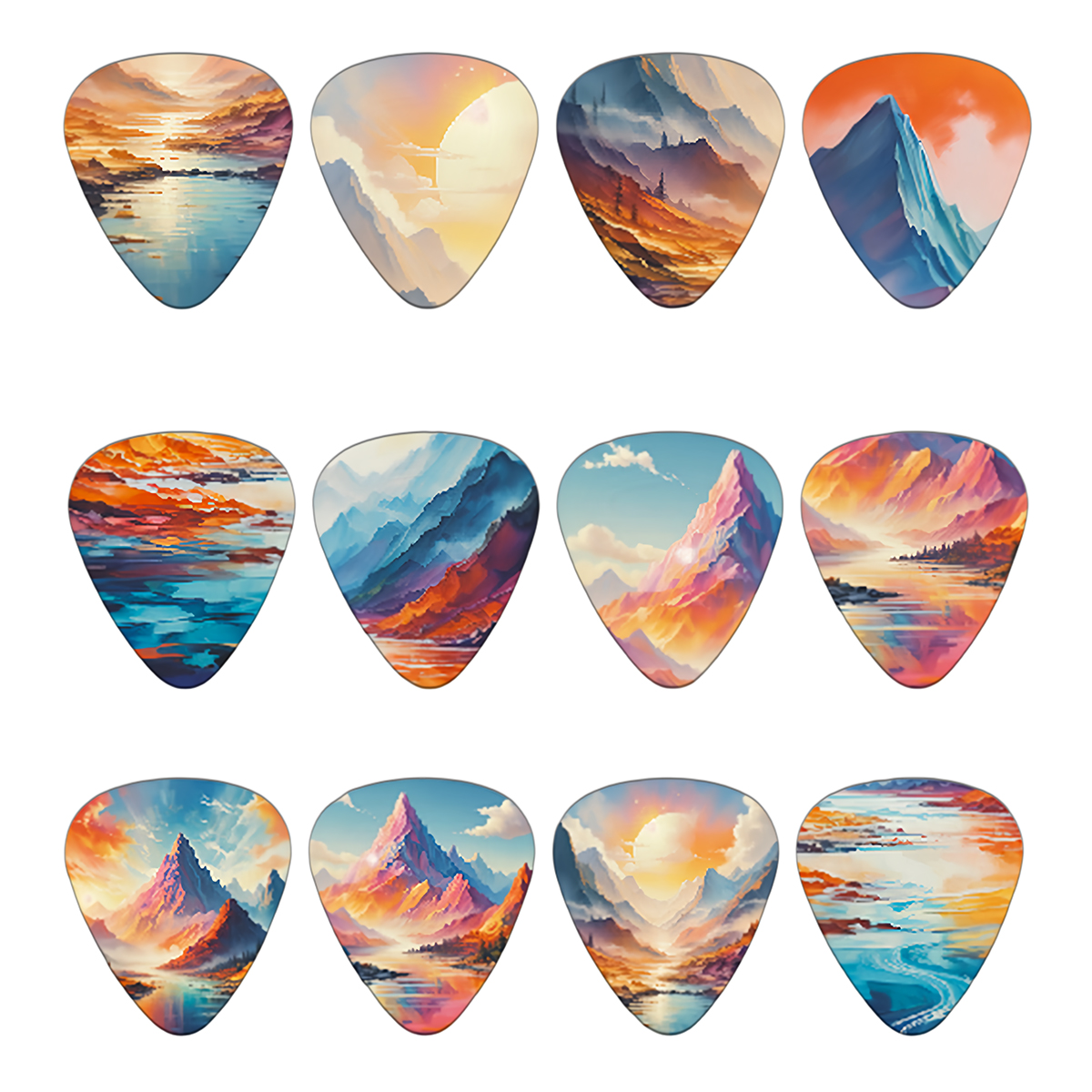 Musical Instrument Gif - 12pcs/Set Cartoon Couples Acoustic Guitar Picks