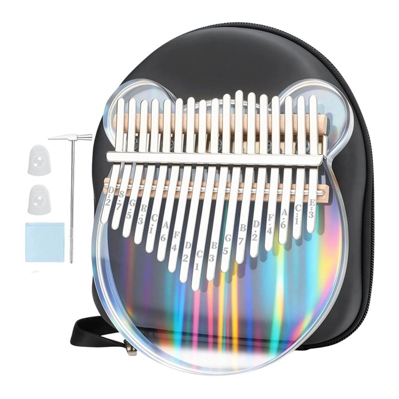 A Musical Instrument With Keys - 17 Key Clear Acrylic Kalimba Thumb