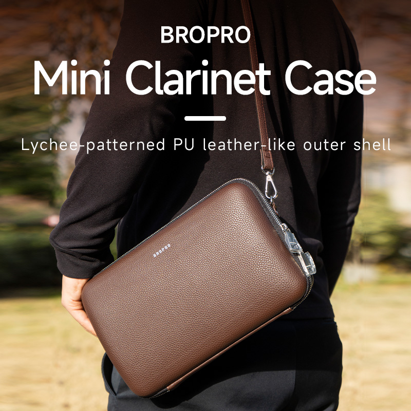 Musical Instrument Bag - Bropro B-Flat Clarinet Leather Shoulder Bag