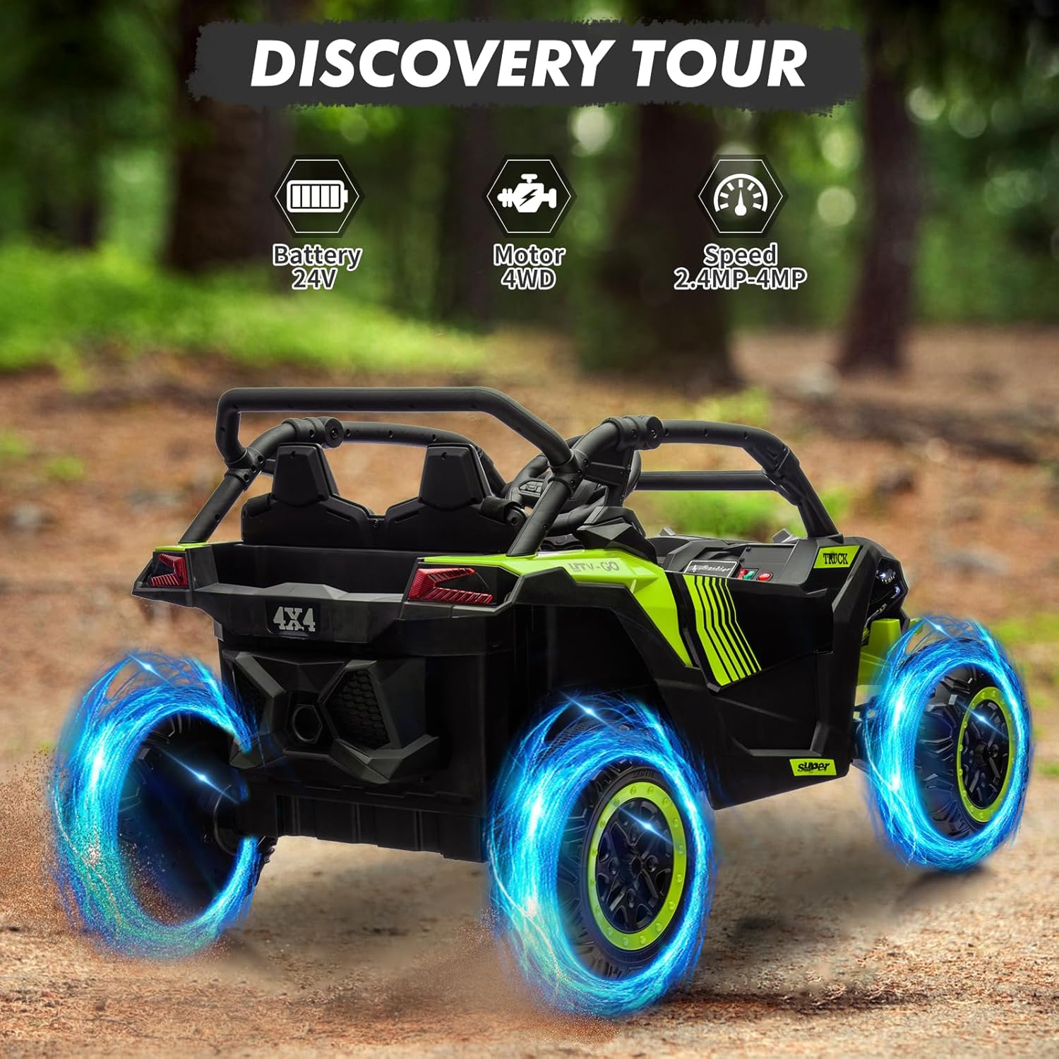 24V 2-Seater Ride-on UTV Kids  - Musical Instrument Horn recension och pris
