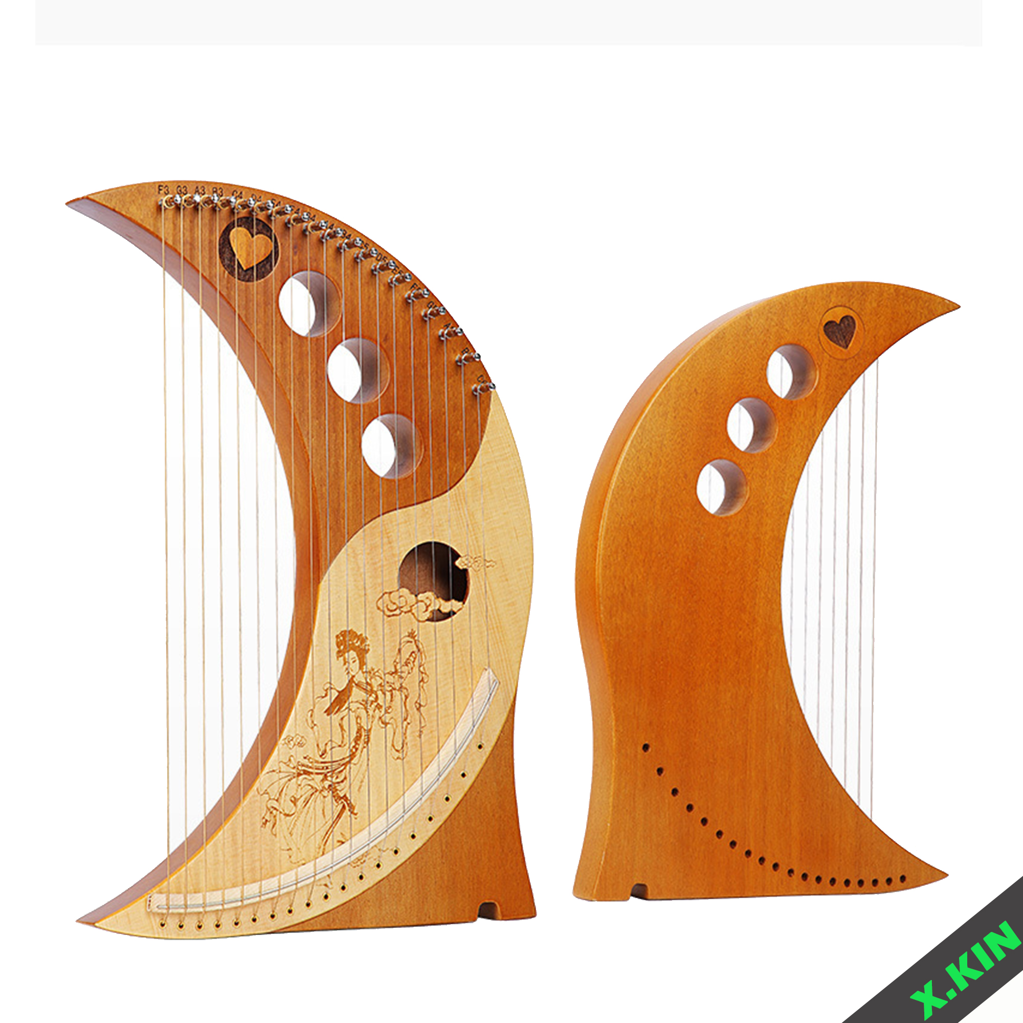 Moon Lyre Harp 19 Strings Beau - Musical Instrument Easy To Learn For Adults recension och pris