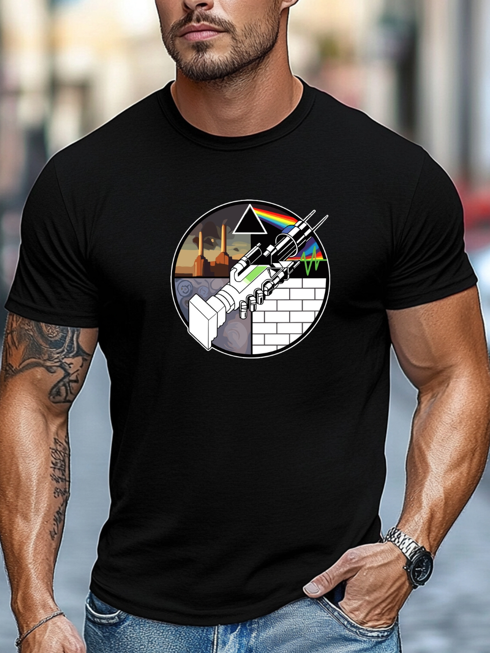 Men's Pattern T-shirt - Deep G - Musical Instrument Shop recension och pris