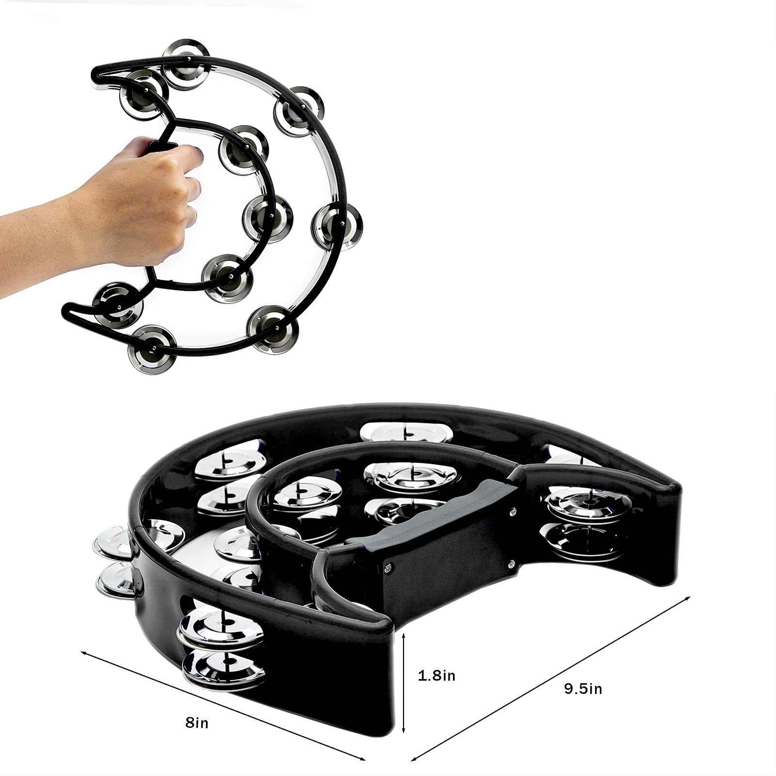 Tambourine Double Row Metal Ji - Musical Instrument Gif recension och pris