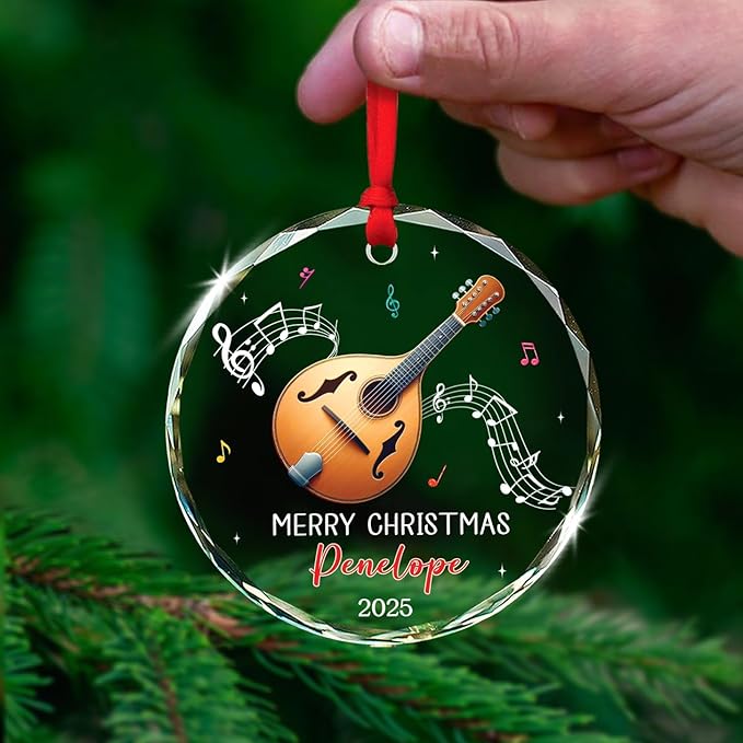 Mandolin Glass Ornament Xmas 2 - Musical Instrument Mandolin recension och pris