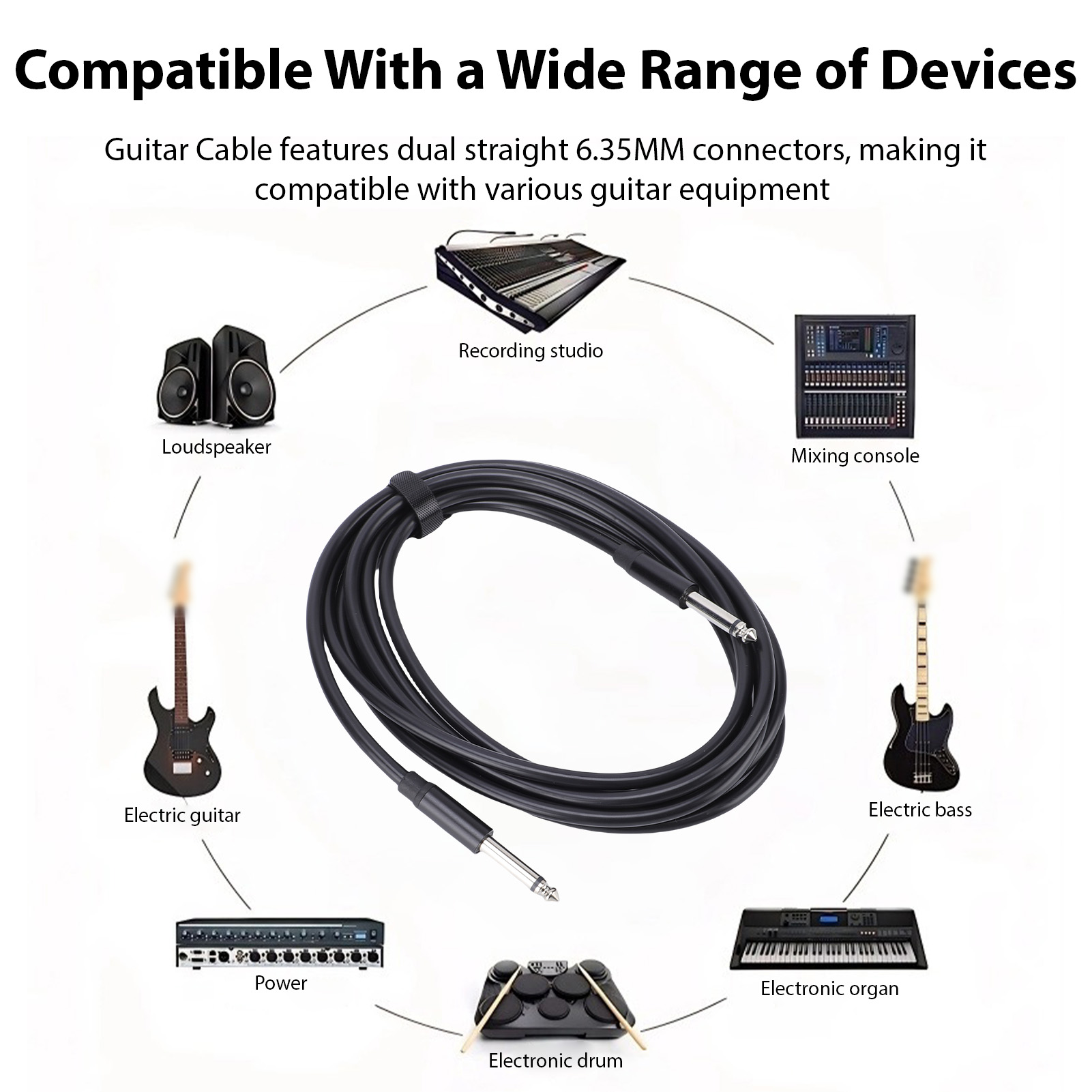 Guitar Cable 6.35mm Mono Sound - Musical Instrument Gif recension och pris