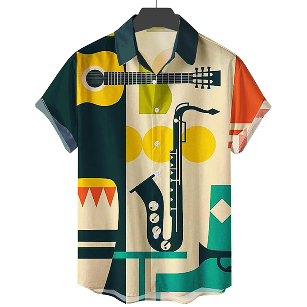 New Oversiz Men's Shirt Hawaii - Musical Instrument Shop recension och pris